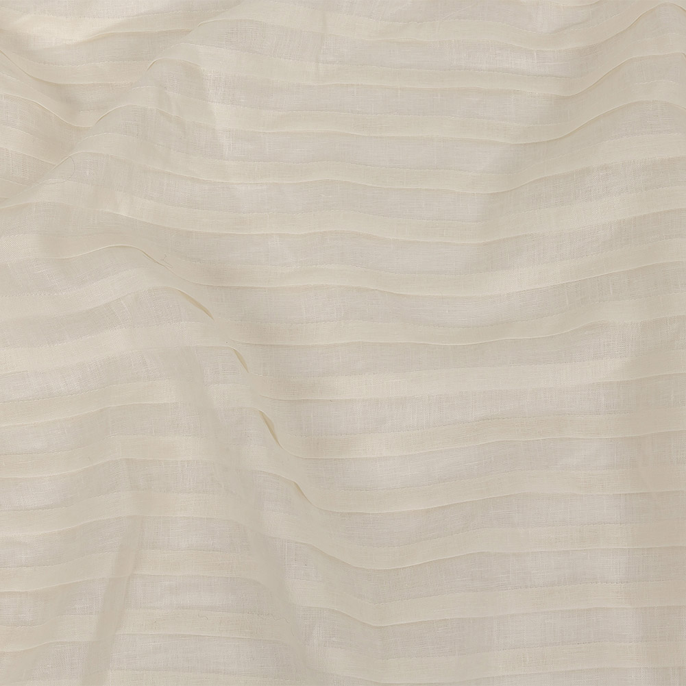 Famous Australian Designer Ivory Pintucked Pleats Linen Woven Panel Famous Australian Designer Ivory Pintucked Pleats Linen Woven Panel