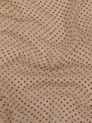 Famous Australian Designer Peach and Charcoal Polka Dotted Crinkled Silk Chiffon Famous Australian Designer Peach and Charcoal Polka Dotted Crinkled Silk Chiffon