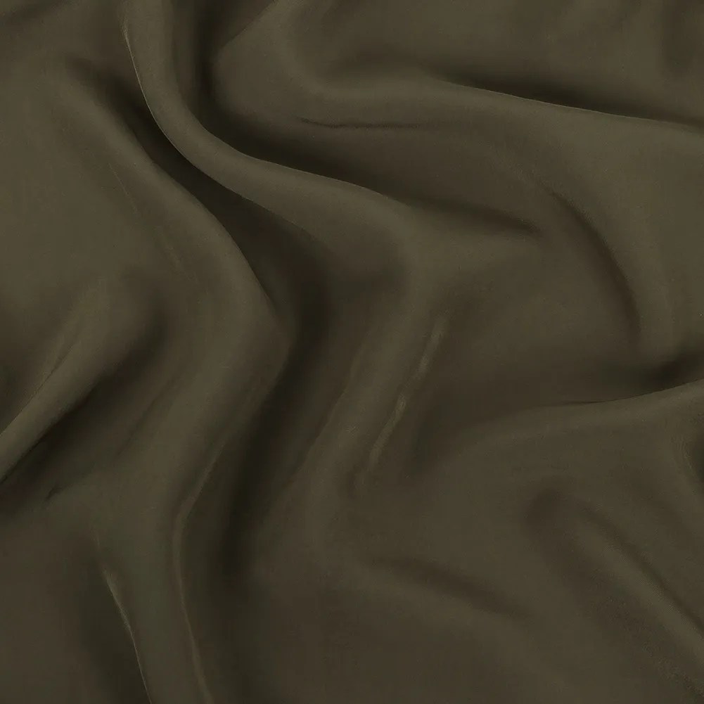 Famous Australian Designer Olive Crepe de Chine Viscose Lining Famous Australian Designer Olive Crepe de Chine Viscose Lining