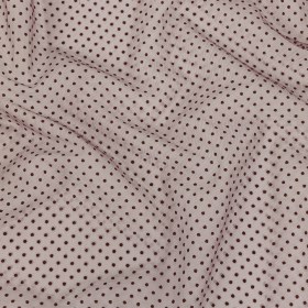 Famous Australian Designer Mahogany Flocked Dots Polyester Mesh Famous Australian Designer Mahogany Flocked Dots Polyester Mesh