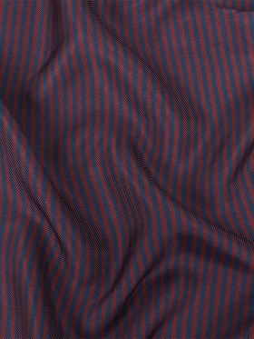Famous Australian Designer Moonlit Ocean and Chocolate Truffle Candy Striped Viscose and Silk Twill Famous Australian Designer Moonlit Ocean and Chocolate Truffle Candy Striped Viscose and Silk Twill