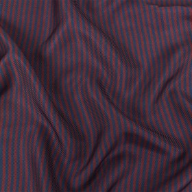 Famous Australian Designer Moonlit Ocean and Chocolate Truffle Candy Striped Viscose and Silk Twill Famous Australian Designer Moonlit Ocean and Chocolate Truffle Candy Striped Viscose and Silk Twill