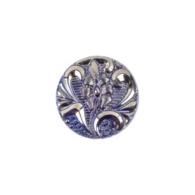 Cobalt Translucent Floral Shank Back Glass Button – 28L/18mm Cobalt Translucent Floral Shank Back Glass Button – 28L/18mm
