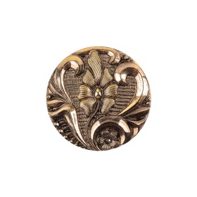 Old Gold Translucent Floral Shank Back Glass Button – 36L/23mm Old Gold Translucent Floral Shank Back Glass Button – 36L/23mm
