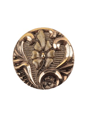 Old Gold Translucent Floral Shank Back Glass Button – 36L/23mm Old Gold Translucent Floral Shank Back Glass Button – 36L/23mm