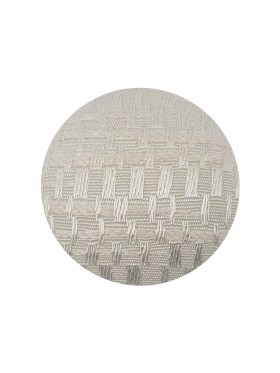 White Jacquard Fabric Covered Domed Cotton Blend Sew On Button – 36L/23mm White Jacquard Fabric Covered Domed Cotton Blend Sew On Button – 36L/23mm