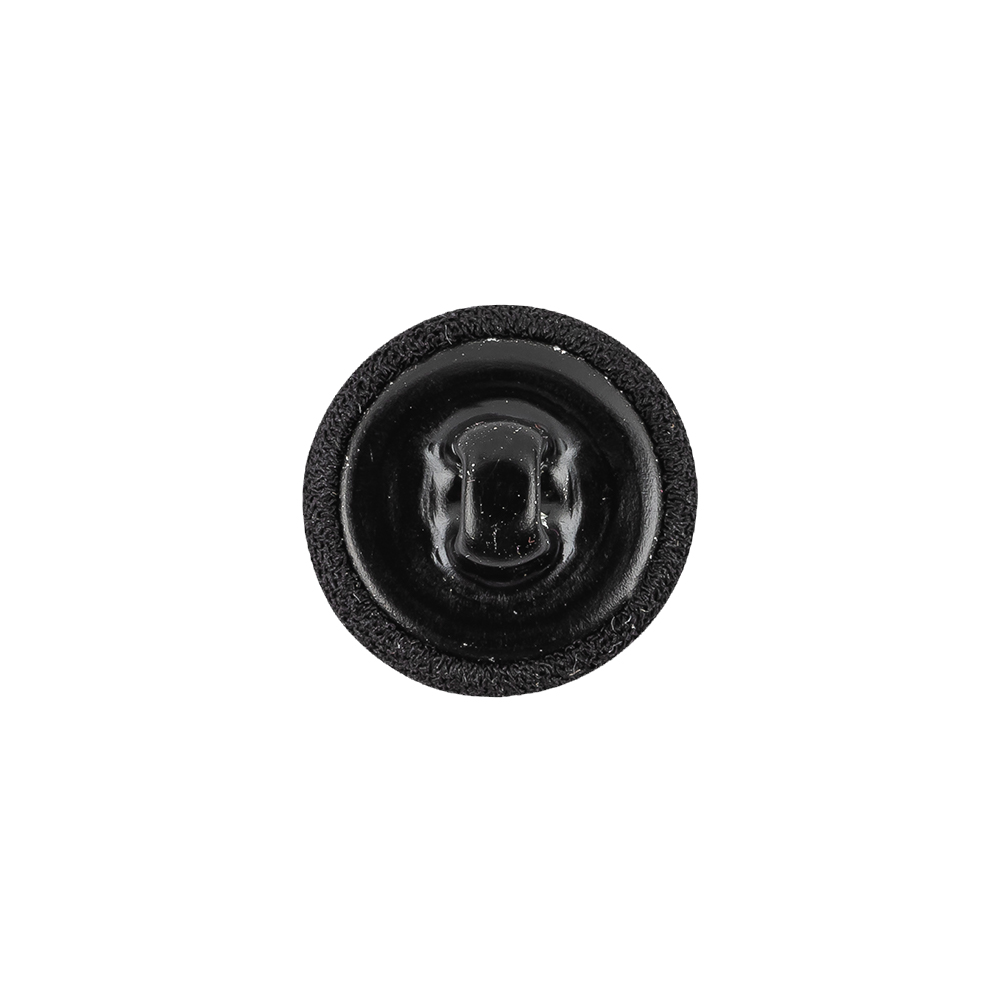 Black Chiffon Fabric Covered Smooth Top Silk and Metal Shank Back Button – 24L/15mm Black Chiffon Fabric Covered Smooth Top Silk and Metal Shank Back Button – 24L/15mm