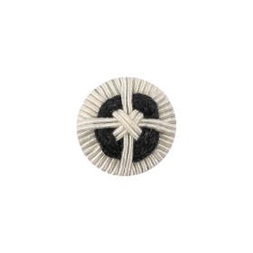 Marshmallow Gimp Braided Abstract Sew On Cotton and Metal Button – 24L/15mm Marshmallow Gimp Braided Abstract Sew On Cotton and Metal Button – 24L/15mm