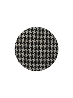 Black and White Houndstooth Fabric Covered Wool and Metal Sew On Button – 30L/19mm Black and White Houndstooth Fabric Covered Wool and Metal Sew On Button – 30L/19mm