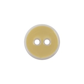 Italian Sunny Side Up and White Two Hole Plastic Button – 28L/18mm Italian Sunny Side Up and White Two Hole Plastic Button – 28L/18mm