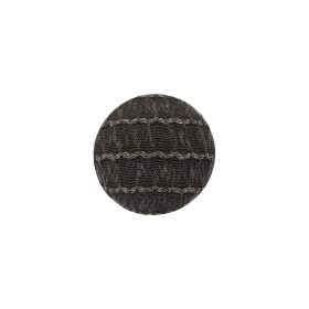 Gray and Chrome Lurex Striated Satin Fabric Covered Silk and Metal Sew On Button – 24L/15mm Gray and Chrome Lurex Striated Satin Fabric Covered Silk and Metal Sew On Button – 24L/15mm