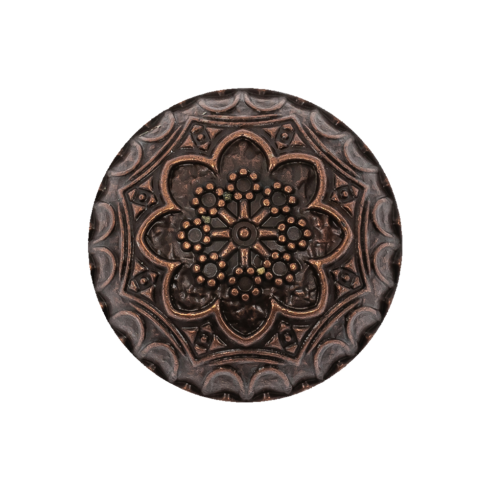 Old Copper Floral Classical Dome Shaped Metal Coat Button – 40L/25.5mm Old Copper Floral Classical Dome Shaped Metal Coat Button – 40L/25.5mm