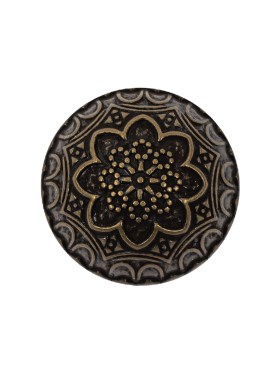 Bronze Floral Classical Dome Shaped Metal Coat Button – 36L/23mm Bronze Floral Classical Dome Shaped Metal Coat Button – 36L/23mm
