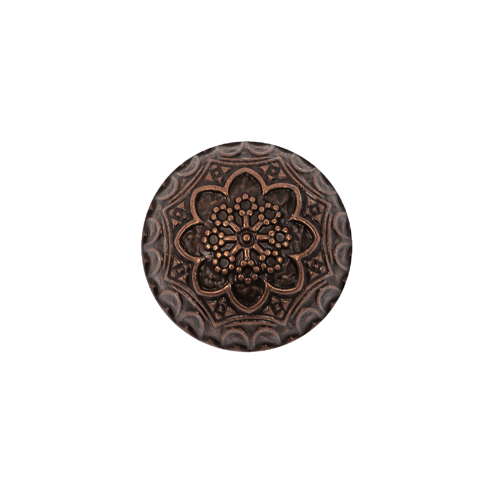 Old Copper Floral Classical Dome Shaped Metal Coat Button – 28L/18mm Old Copper Floral Classical Dome Shaped Metal Coat Button – 28L/18mm
