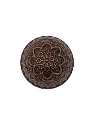 Old Copper Floral Classical Dome Shaped Metal Coat Button – 28L/18mm Old Copper Floral Classical Dome Shaped Metal Coat Button – 28L/18mm