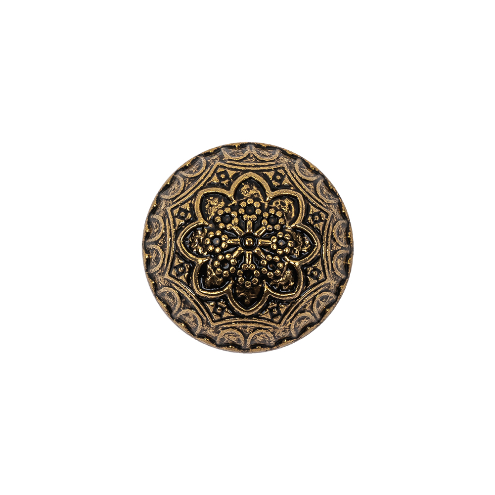 Gold Floral Classical Dome Shaped Metal Coat Button – 28L/18mm Gold Floral Classical Dome Shaped Metal Coat Button – 28L/18mm
