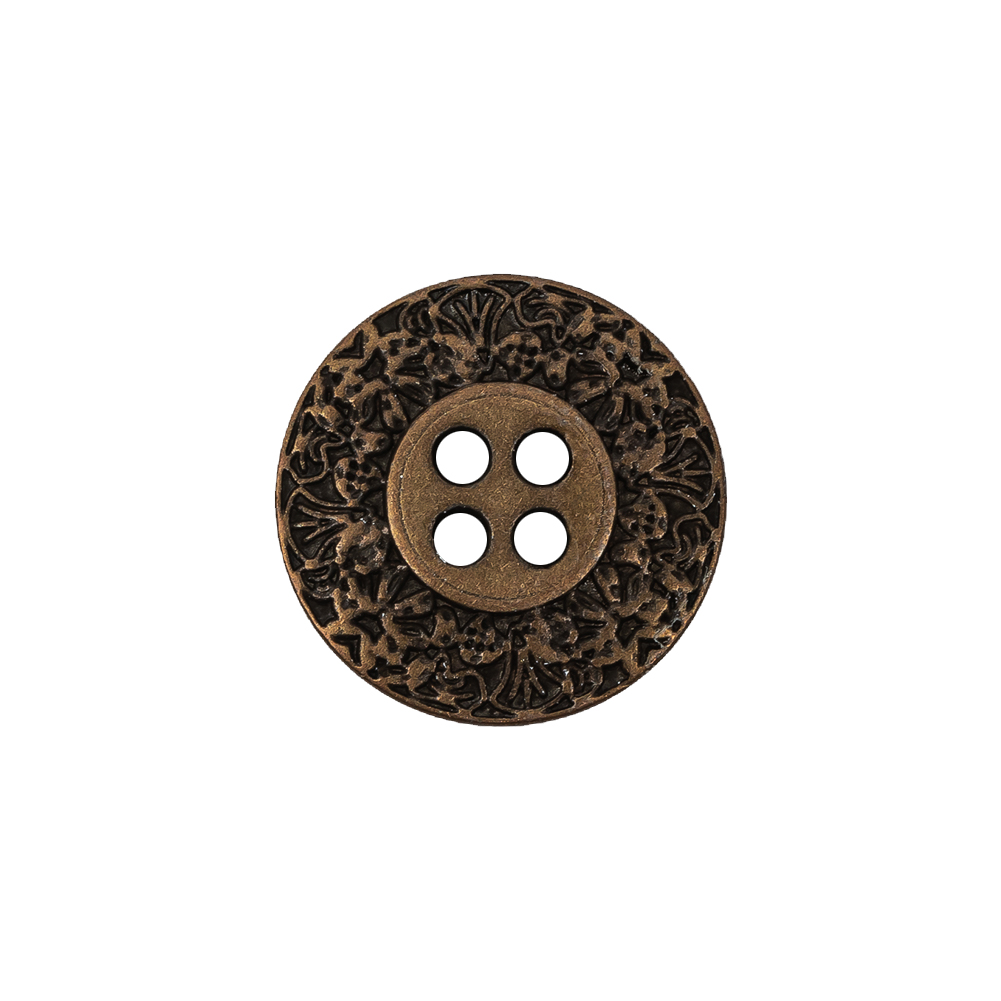Italian Bronze Floral Metal Button – 30L/19mm Italian Bronze Floral Metal Button – 30L/19mm