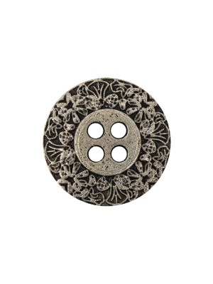 Italian Silver Floral Metal Button – 30L/19mm Italian Silver Floral Metal Button – 30L/19mm