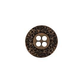 Italian Bronze Floral Metal Button – 24L/15mm Italian Bronze Floral Metal Button – 24L/15mm