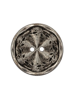 Italian Silver Floral Metal Button – 36L/23mm Italian Silver Floral Metal Button – 36L/23mm