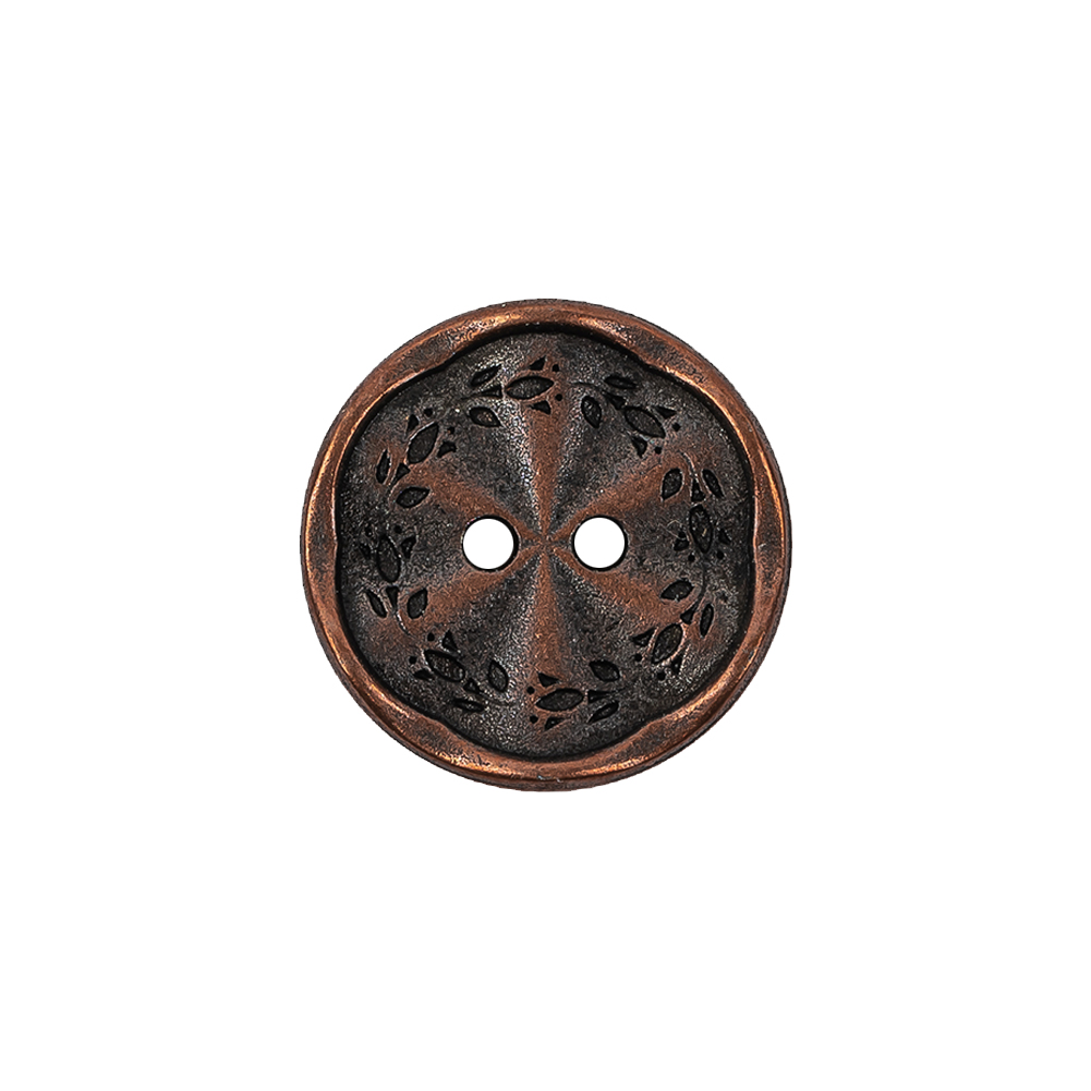 Italian Copper Floral Metal Button – 30L/19mm Italian Copper Floral Metal Button – 30L/19mm