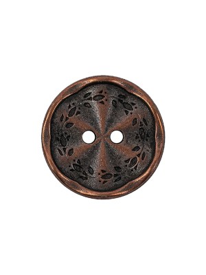 Italian Copper Floral Metal Button – 30L/19mm Italian Copper Floral Metal Button – 30L/19mm