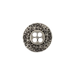Italian Silver Floral Metal Button – 24L/15mm Italian Silver Floral Metal Button – 24L/15mm