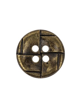 Italian Antique Brass Embossed Four Hole Saucer Button – 30L/19mm Italian Antique Brass Embossed Four Hole Saucer Button – 30L/19mm