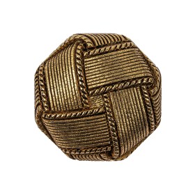 Italian Matte Gold Plated Faux Woven Shank Back Button – 44L/28mm Italian Matte Gold Plated Faux Woven Shank Back Button – 44L/28mm