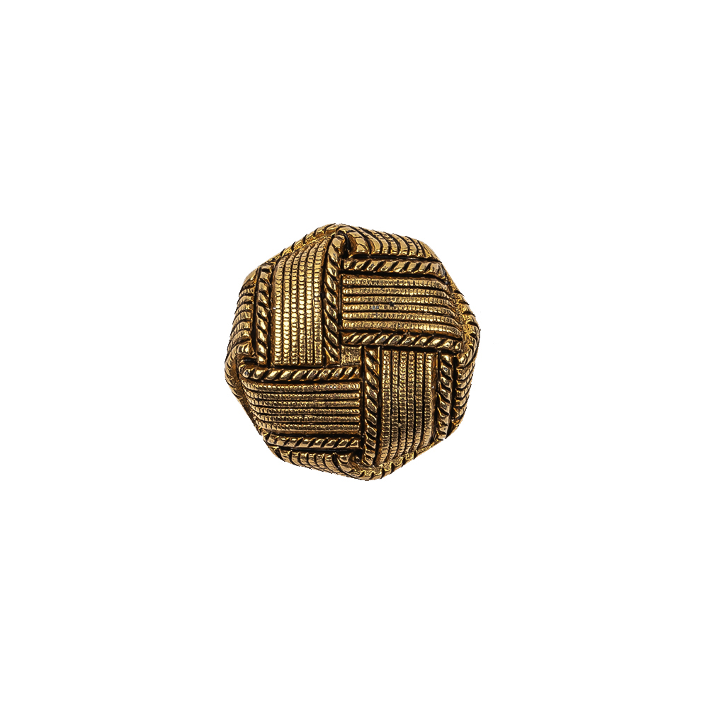 Italian Matte Gold Plated Faux Woven Shank Back Button – 24L/15mm Italian Matte Gold Plated Faux Woven Shank Back Button – 24L/15mm