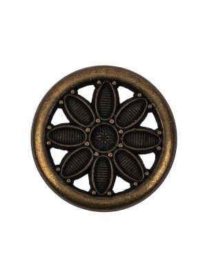Italian Bronze Floral Shank Back Button – 36L/23mm Italian Bronze Floral Shank Back Button – 36L/23mm
