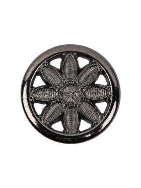 Italian Gunmetal Floral Shank Back Button – 36L/23mm Italian Gunmetal Floral Shank Back Button – 36L/23mm