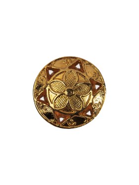 Italian Gold Floral Shank Back Button – 24L/15mm Italian Gold Floral Shank Back Button – 24L/15mm