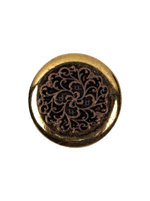 Italian Copper Coin Floral Shank Back Button – 32L/20mm Italian Copper Coin Floral Shank Back Button – 32L/20mm