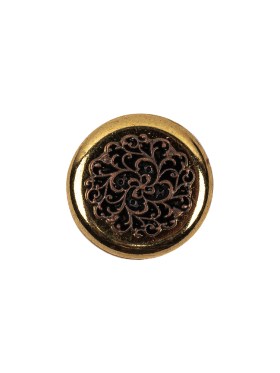 Italian Copper Coin Floral Shank Back Button – 24L/15mm Italian Copper Coin Floral Shank Back Button – 24L/15mm
