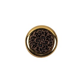 Italian Copper Coin Floral Shank Back Button – 24L/15mm Italian Copper Coin Floral Shank Back Button – 24L/15mm