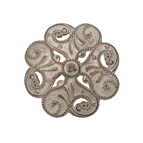Italian Silver Copper Floral Shank Back Button – 44L/28mm Italian Silver Copper Floral Shank Back Button – 44L/28mm