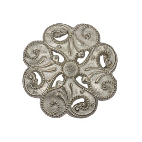 Italian Silver Brass Floral Shank Back Button – 44L/28mm Italian Silver Brass Floral Shank Back Button – 44L/28mm