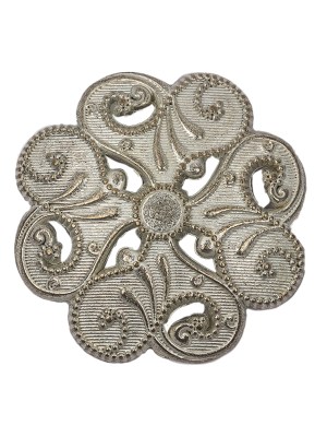 Italian Silver Brass Floral Shank Back Button – 44L/28mm Italian Silver Brass Floral Shank Back Button – 44L/28mm