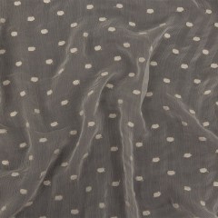 Famous Australian Designer Tofu Crinkled Silk Chiffon with Embroirdered Dots Famous Australian Designer Tofu Crinkled Silk Chiffon with Embroirdered Dots