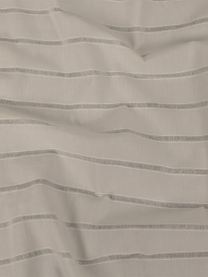 White Cotton Poplin with Ladder Stitched Stripes White Cotton Poplin with Ladder Stitched Stripes