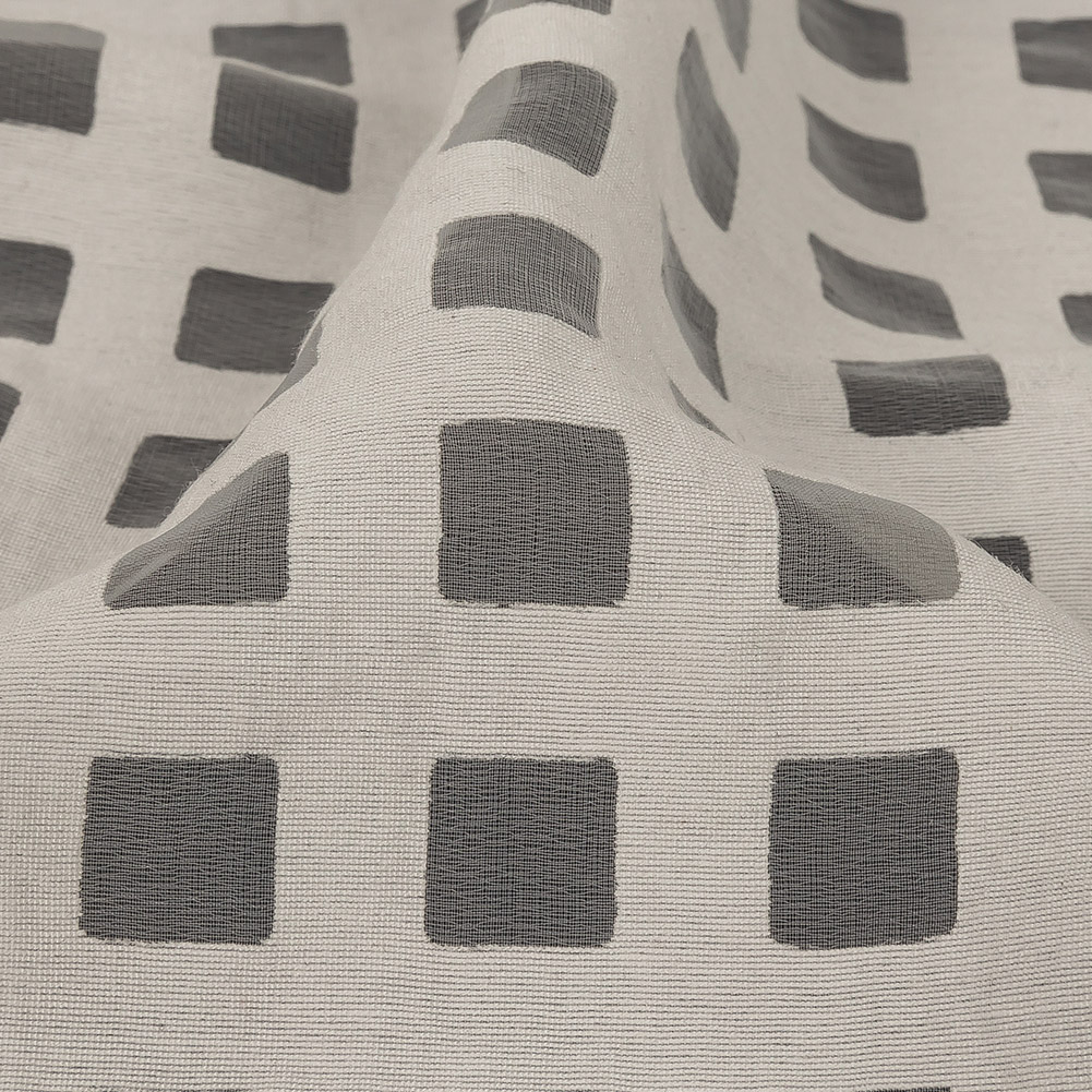 Milly Italian White Burnout Checkered Organza Milly Italian White Burnout Checkered Organza