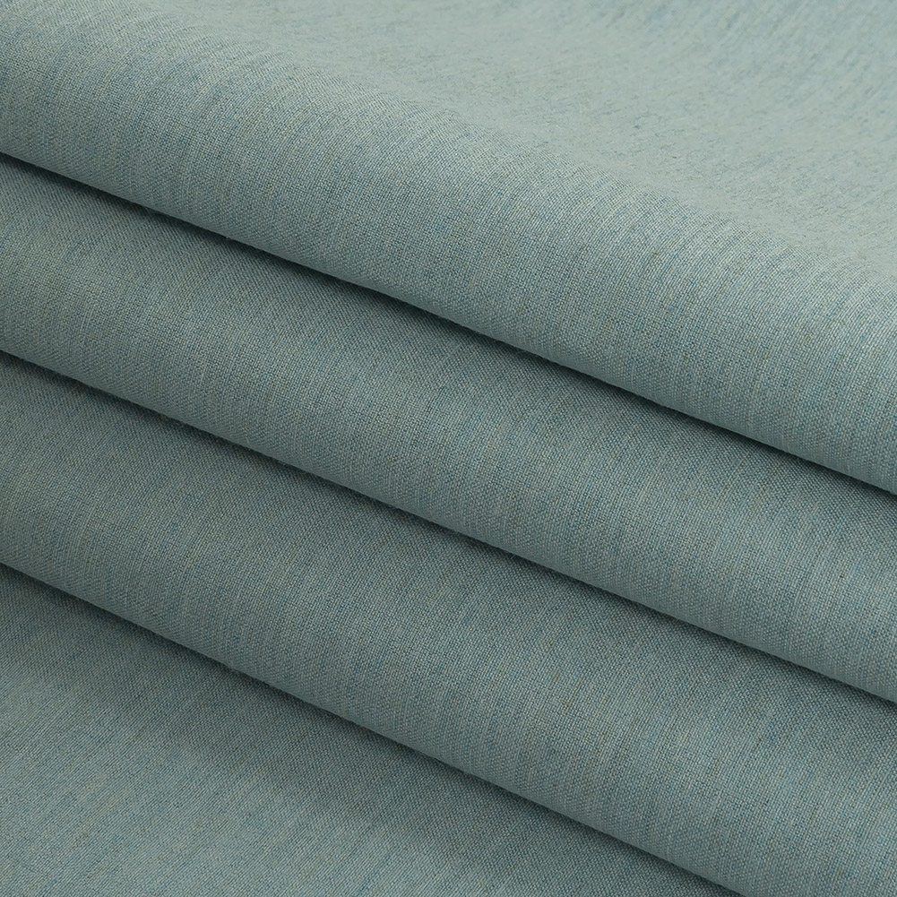 Italian Heathered Sky Blue Stretch Viscose Woven Italian Heathered Sky Blue Stretch Viscose Woven