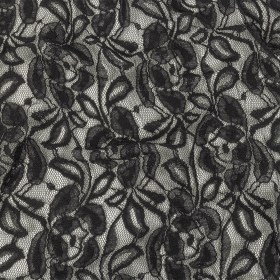 Black Floral Re-Embroidered Lace Black Floral Re-Embroidered Lace
