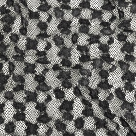 Metallic Black on Black Abstract Cheetah Spots Netting Metallic Black on Black Abstract Cheetah Spots Netting