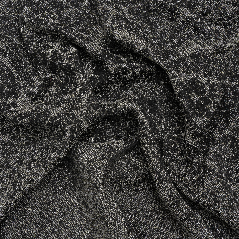 Italian Black and White Abstract Stretch Jacquard Italian Black and White Abstract Stretch Jacquard