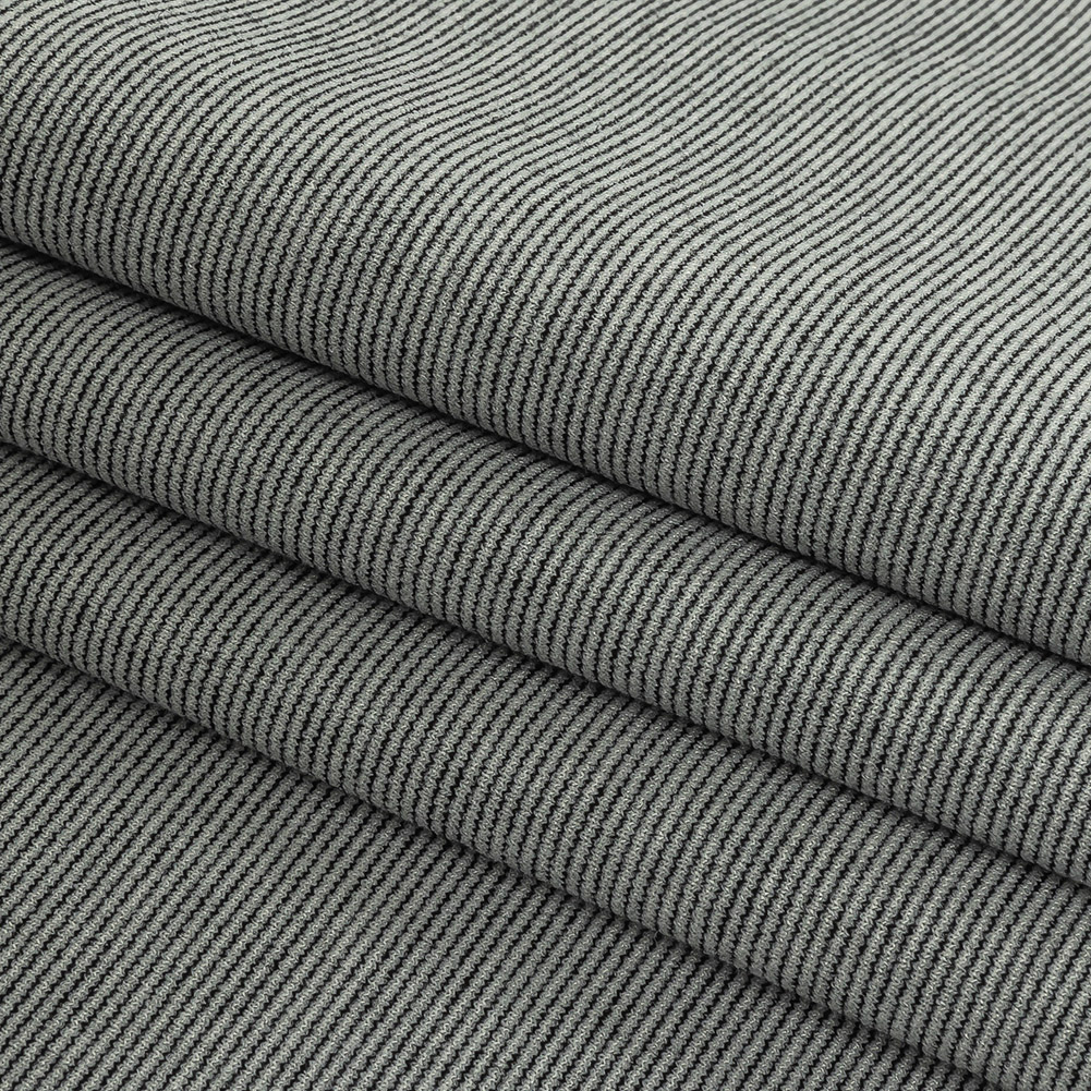 Theory Italian Black and Ecru Striped Double Knit Theory Italian Black and Ecru Striped Double Knit