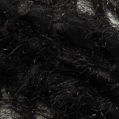 Novelty Metallic Black Regimental Striped Fringe on a Silk Base Novelty Metallic Black Regimental Striped Fringe on a Silk Base