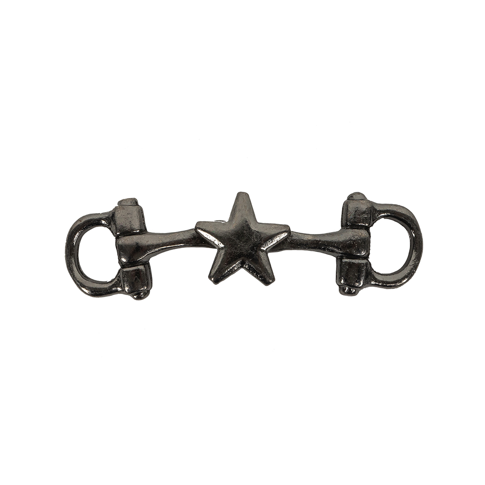 Gunmetal Star Decorative Strap Connector – 1.875″ x 0.5″ Gunmetal Star Decorative Strap Connector – 1.875″ x 0.5″
