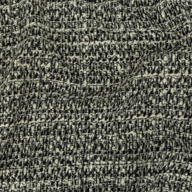 Alvin Valley Cannoli Cream, Black and Metallic Silver Boucled Wool Tweed Alvin Valley Cannoli Cream, Black and Metallic Silver Boucled Wool Tweed